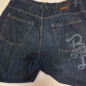 Bad Boy Jeans Baggy Skater Hip Hop Street Wear Blue Size 35 PreOwned Good